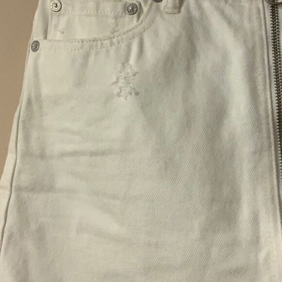 Free People Zip It Up Denim Mini Skirt White 26 - Picture 8 of 13